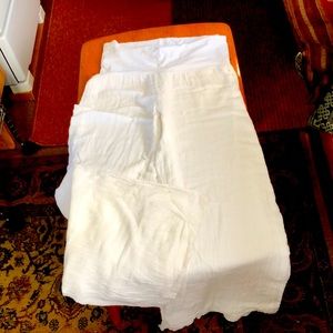 Women’s flowing white Angel pants; soft waist